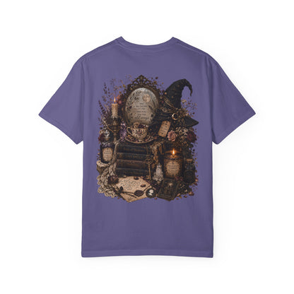 Witchy Altar Illustration T-Shirt | Tarot, Moon, Candles