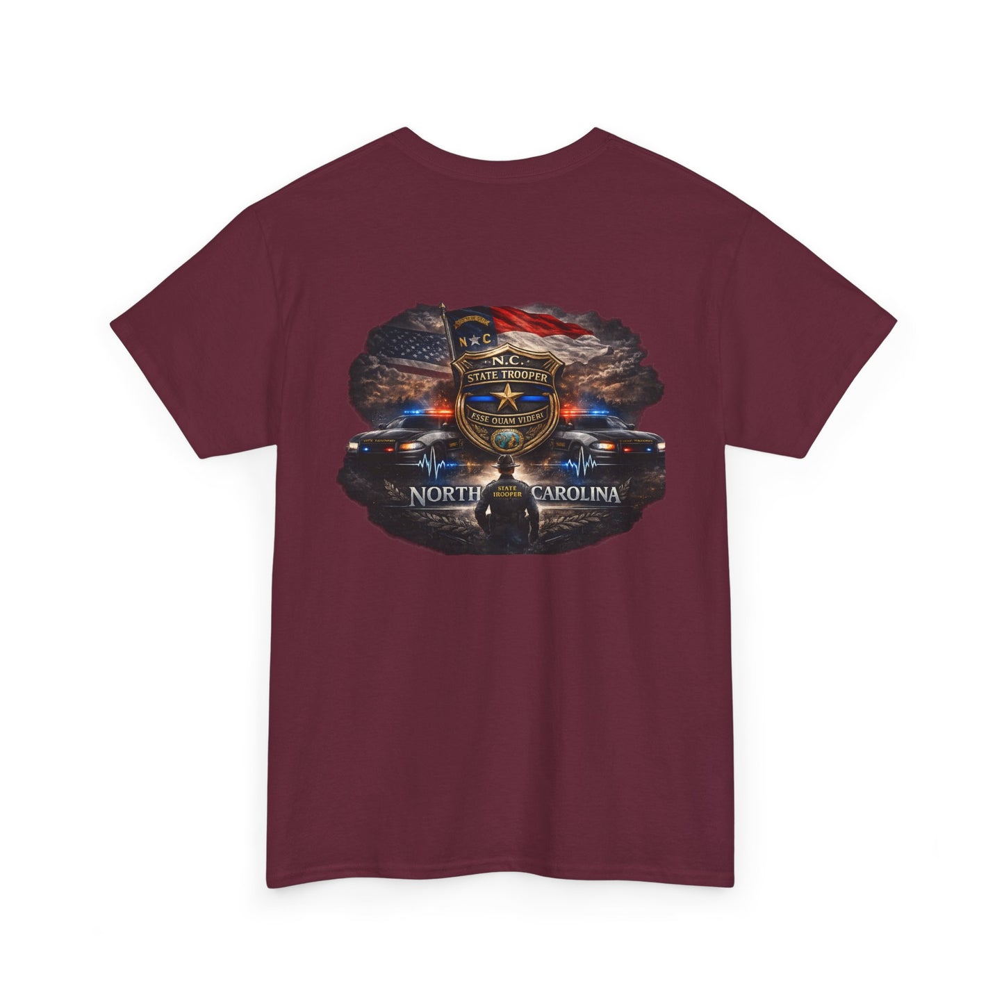 Sworn to serve-State Trooper Badge North Carolina T‑Shirt – Motto