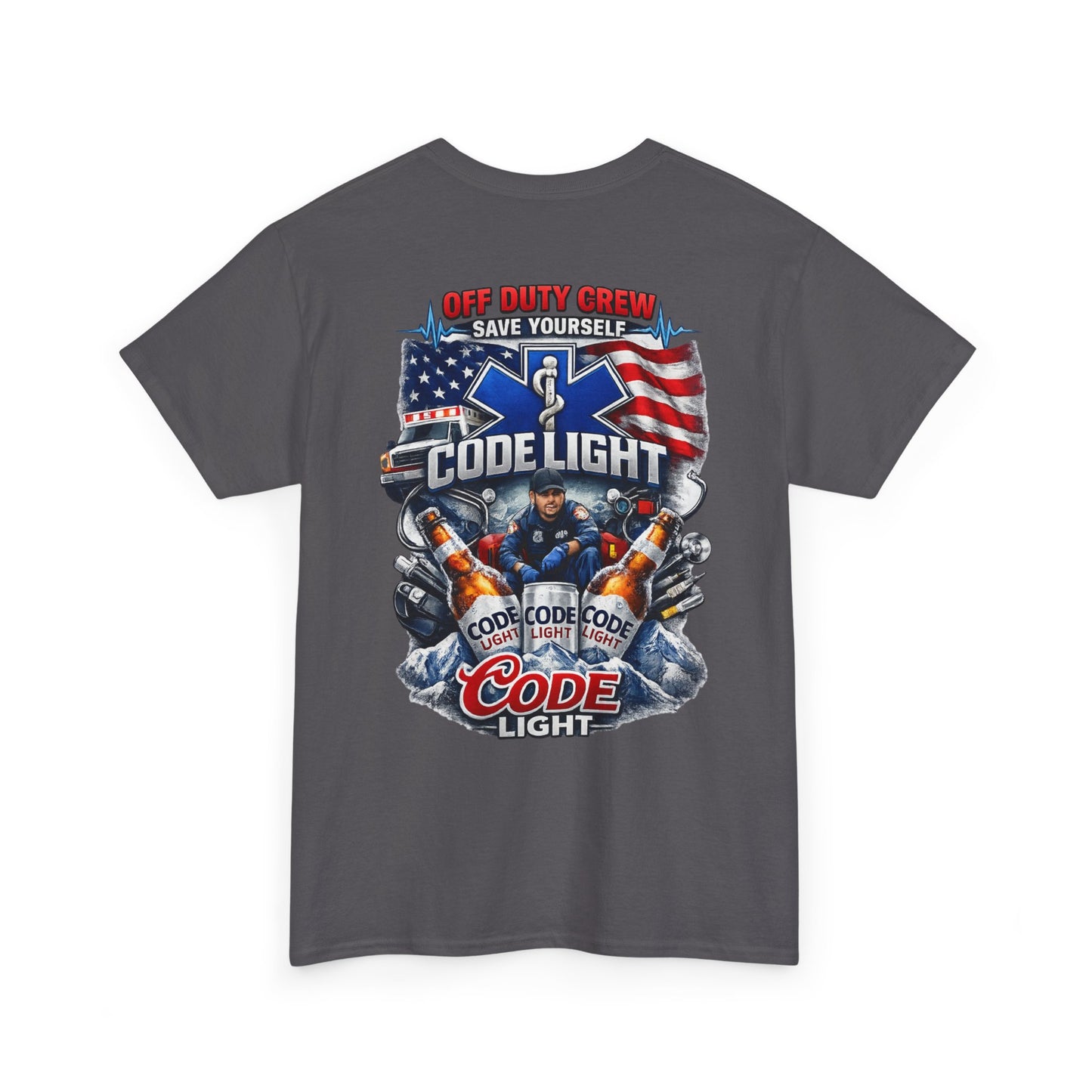 Off Duty Code Light EMT T-Shirt — Funny Paramedic & First Responder Gift