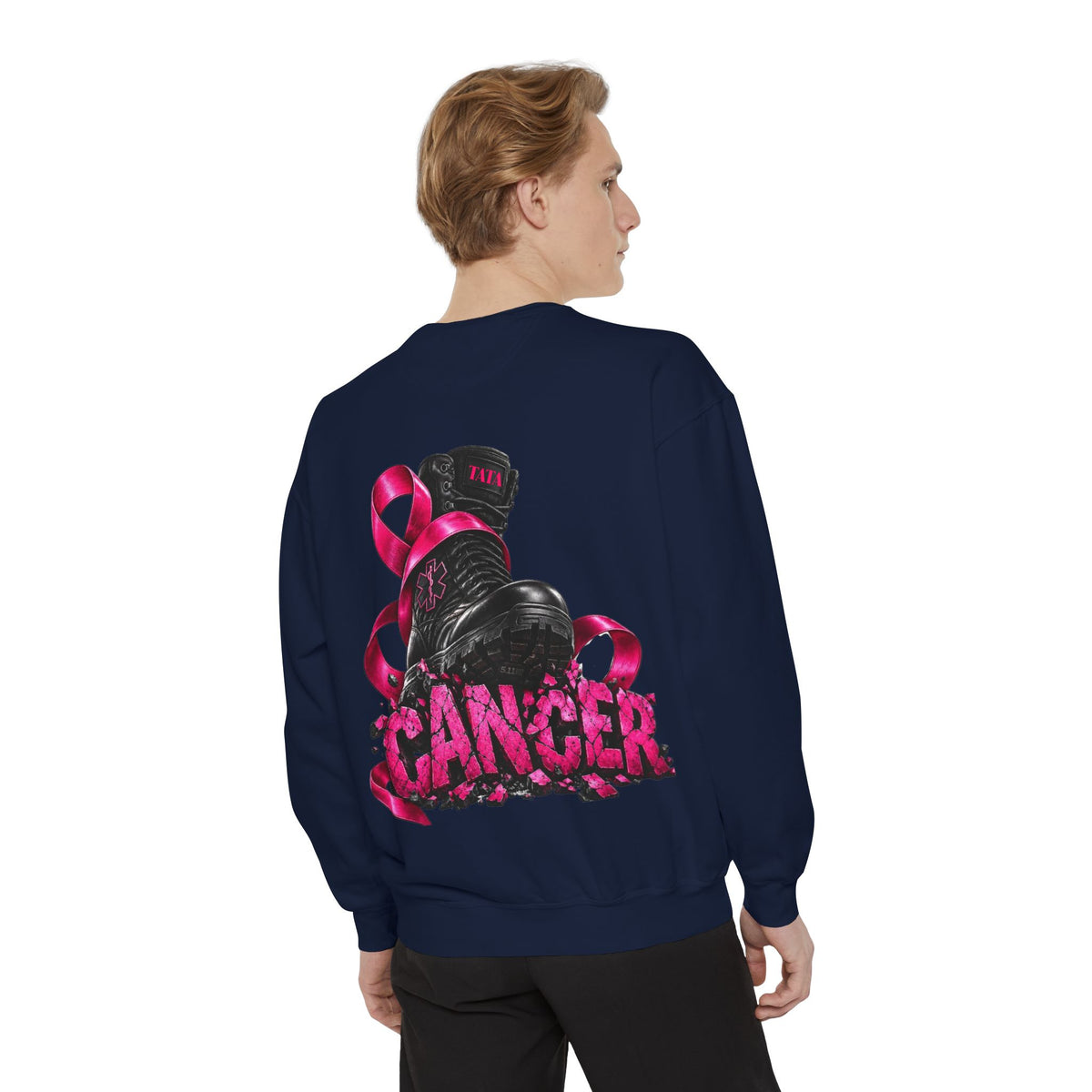 Cancer Awareness Sweatshirt  EMS Edition– Pink Ribbon Fighter Graphic Crewneck