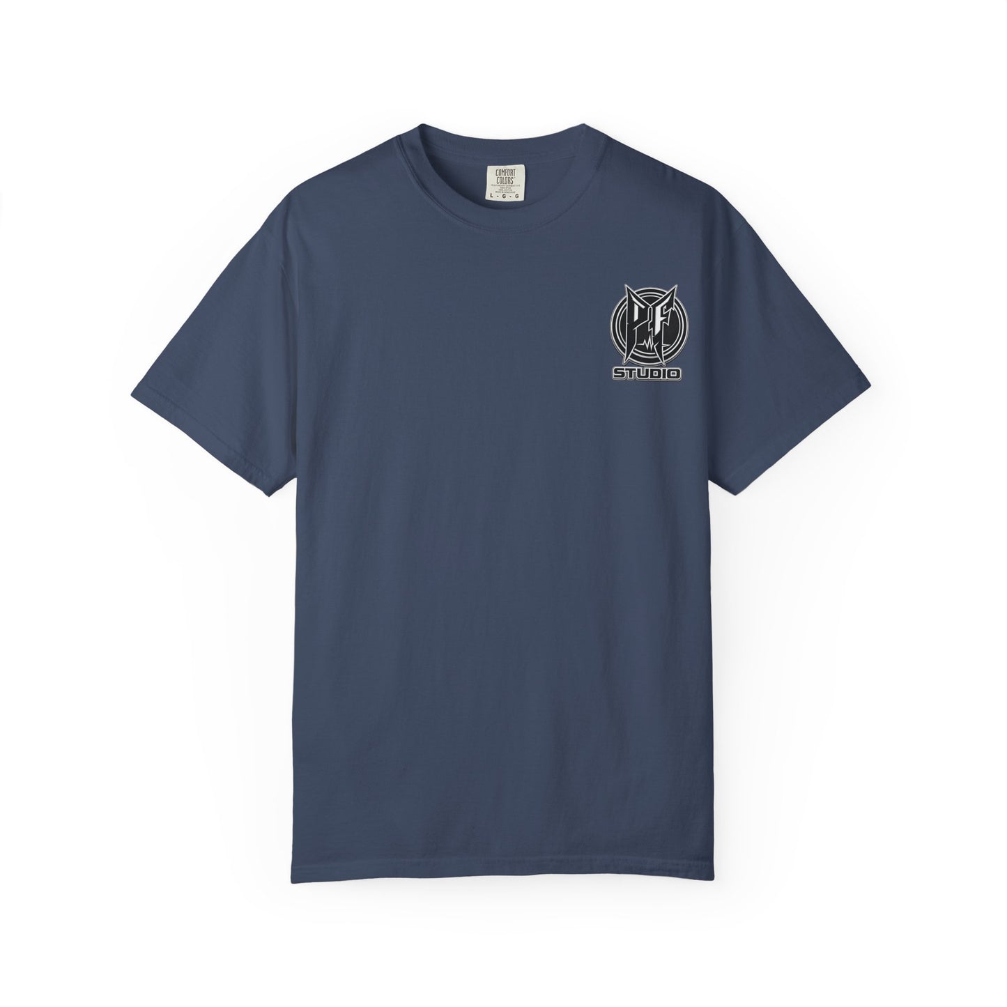 Firefighter Red & Black Thin Line Tee — Distressed American Flag Back Design
