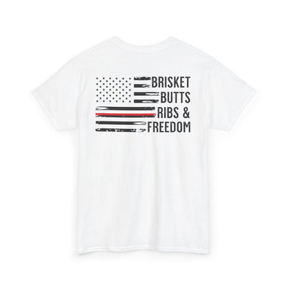 Copy of Thin Blue Line Patriotic BBQ Shirt Brisket Butts Ribs Smoker Tee | American Flag Grill