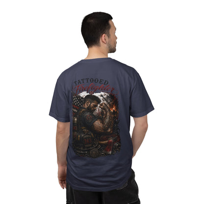 Firefighter Tribute T-Shirt — "343 Never Forget" Fire Rescue Back Design