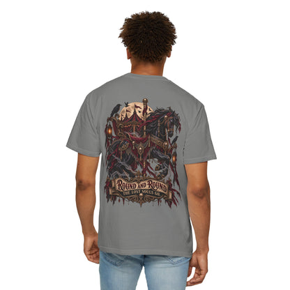 Round and Round the Lost Souls Go | Haunted Carousel Gothic Circus Shirt