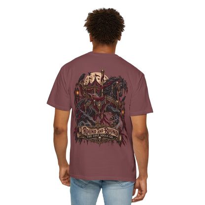 Round and Round the Lost Souls Go | Haunted Carousel Gothic Circus Shirt