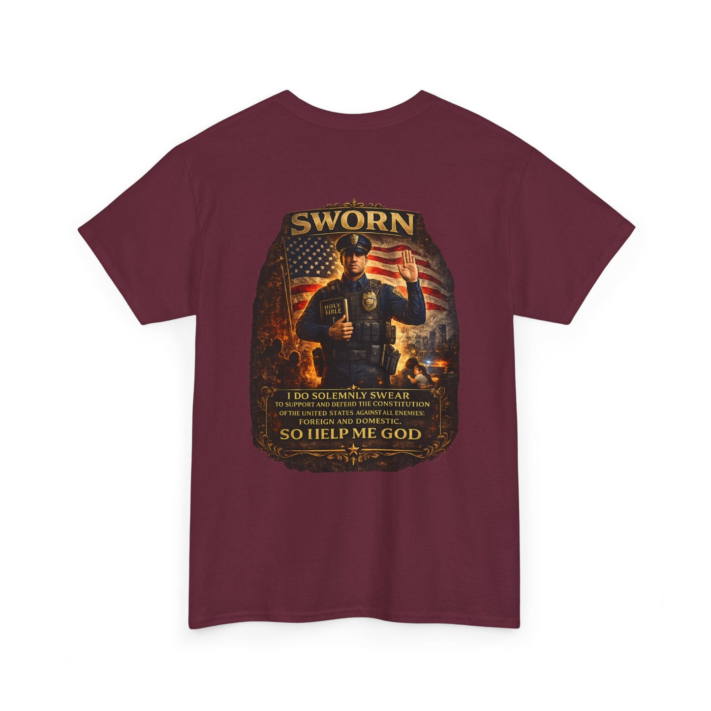 Law Enforcement Oath T-Shirt — Sworn Police Tribute Tee
