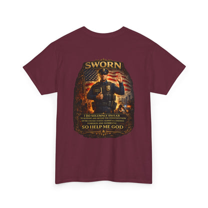 Law Enforcement Oath T-Shirt — Sworn Police Tribute Tee