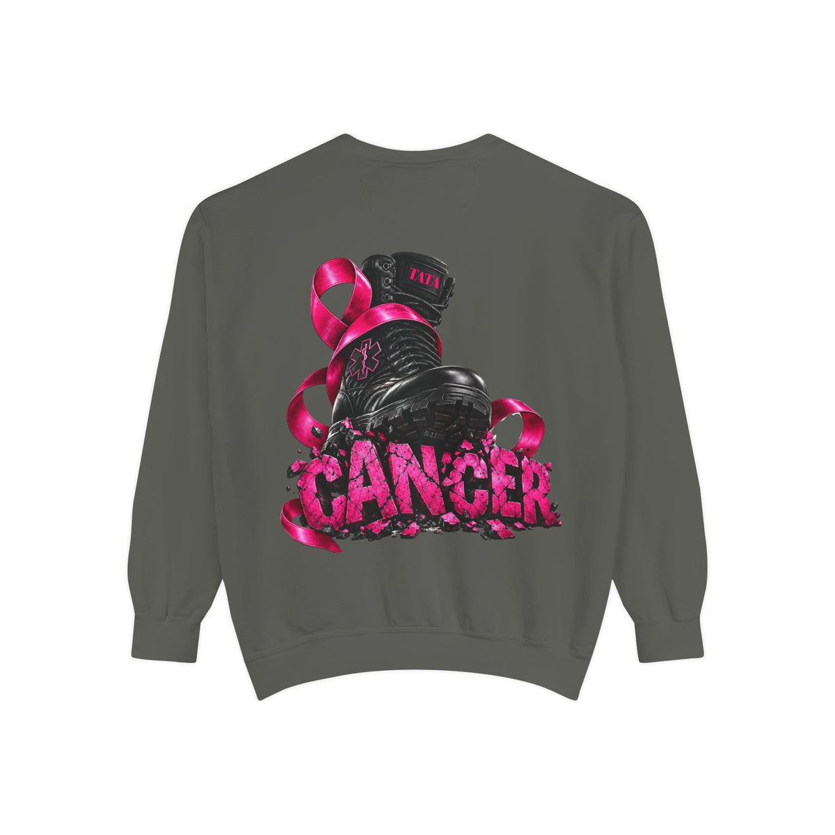 Cancer Awareness Sweatshirt  EMS Edition– Pink Ribbon Fighter Graphic Crewneck