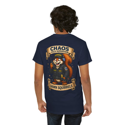 EMS Field Supervisor 'Chaos Squirrel' T-Shirt — Funny EMS Supervisor Gift