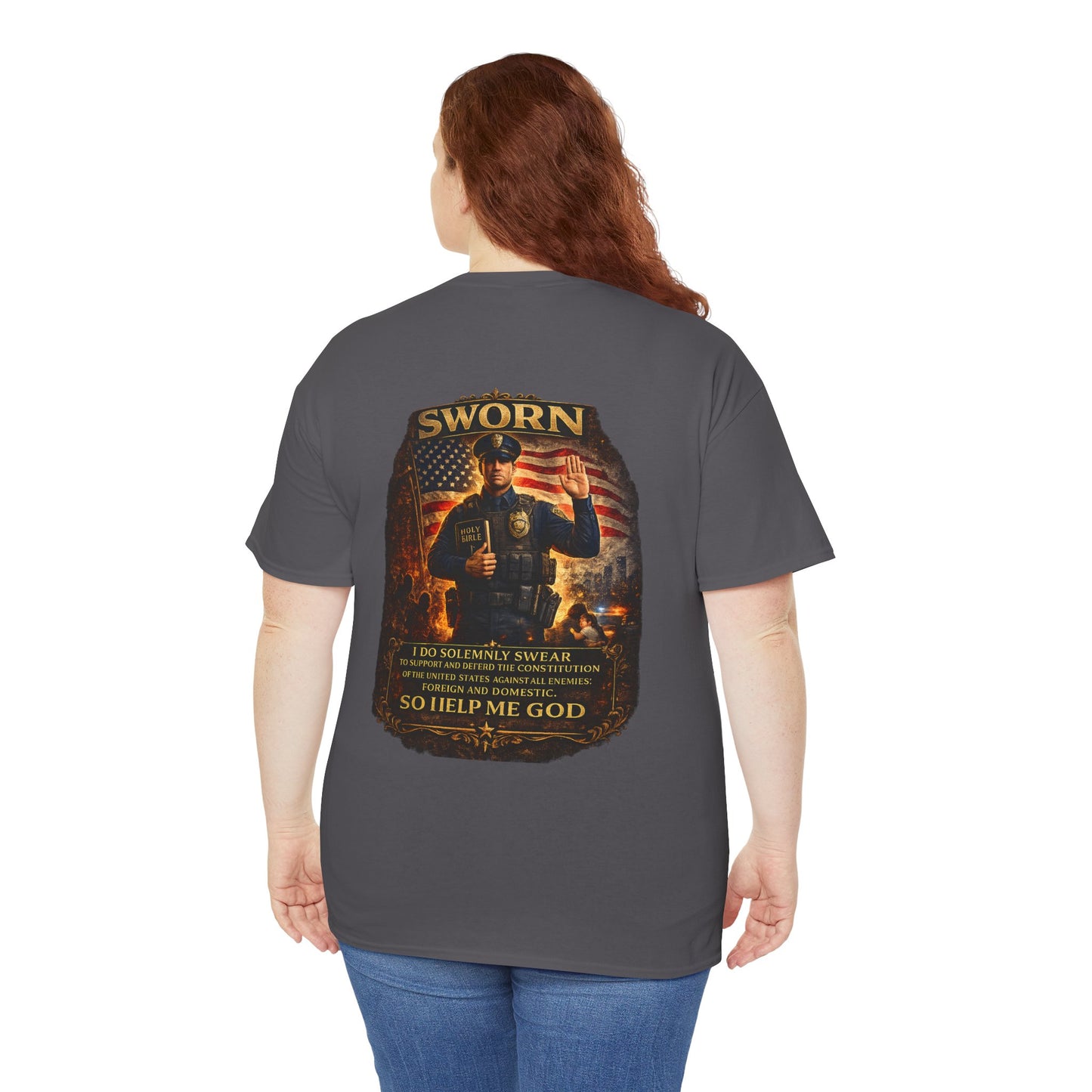 Law Enforcement Oath T-Shirt — Sworn Police Tribute Tee