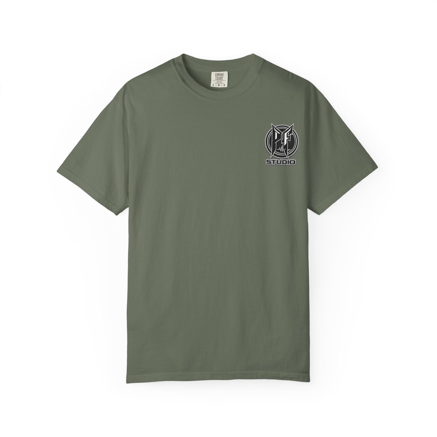 Firefighter Red & Black Thin Line Tee — Distressed American Flag Back Design