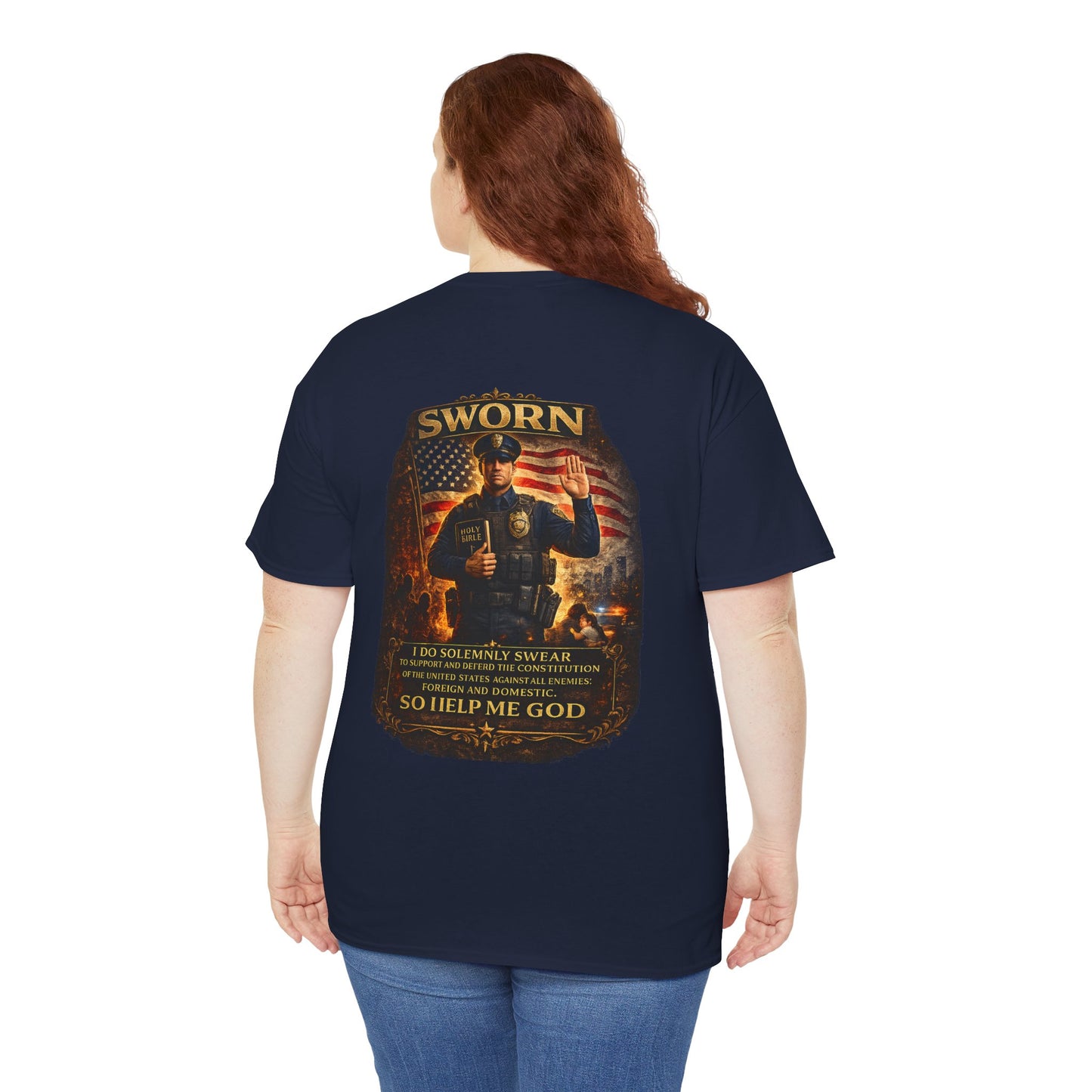 Law Enforcement Oath T-Shirt — Sworn Police Tribute Tee