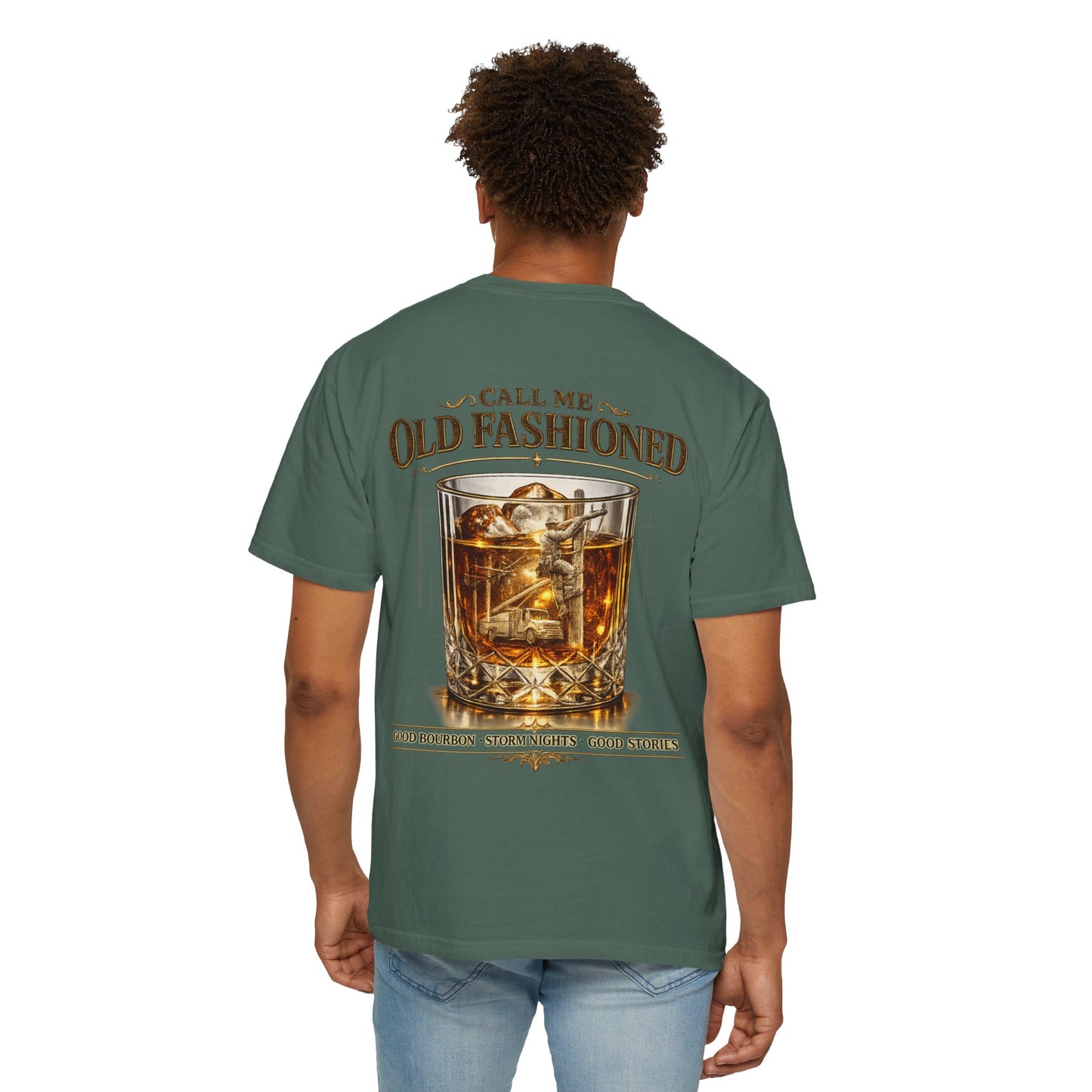 Lineman Bourbon & Storm Chaser T-Shirt — "Call Me Old Fashioned"