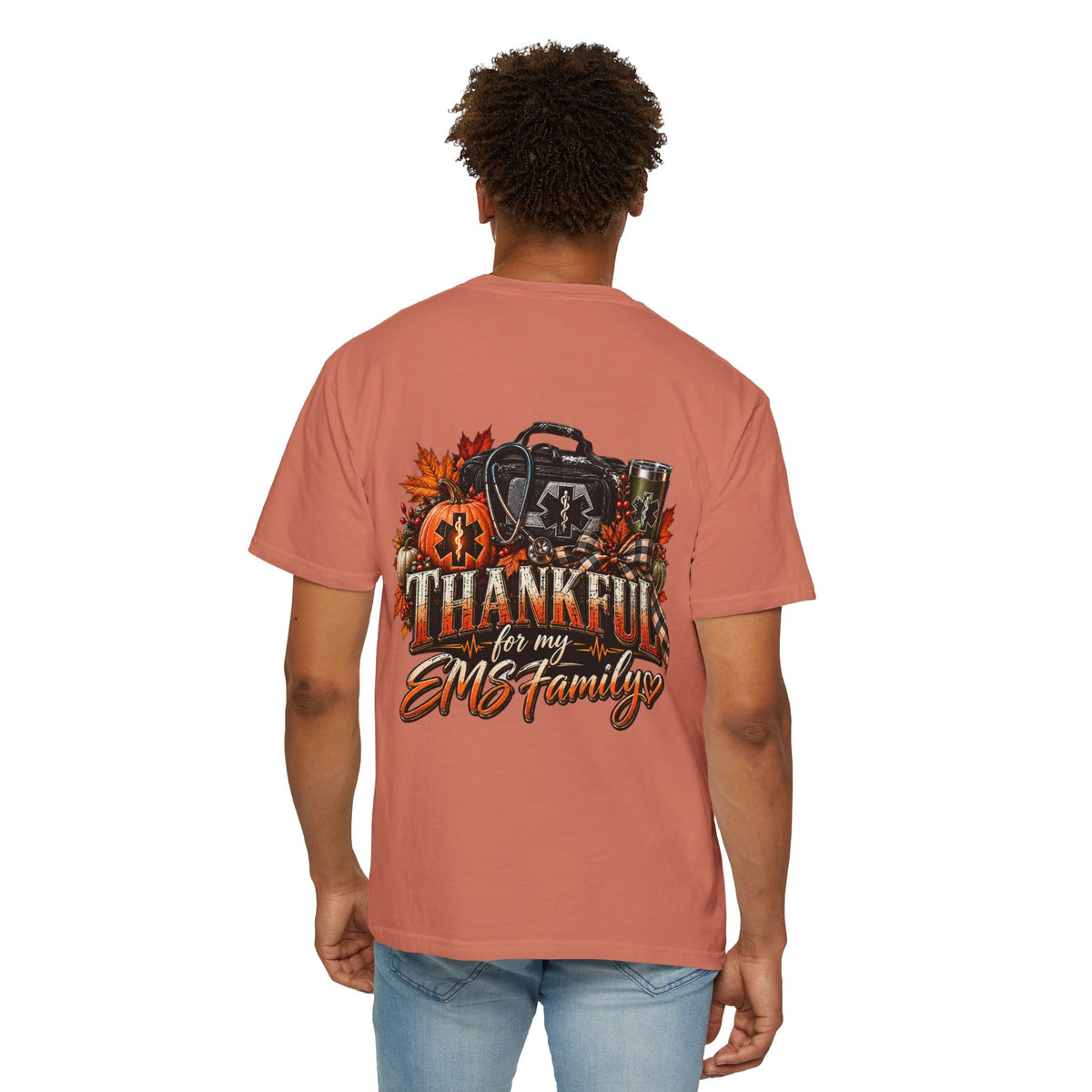 Thankful for My EMS Family Shirt | Paramedic Thanksgiving Sweatshirt | EMT Fall Shirt | First Responder Gift | EMS Crewneck or T-Shirt