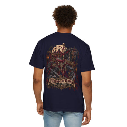 Round and Round the Lost Souls Go | Haunted Carousel Gothic Circus Shirt