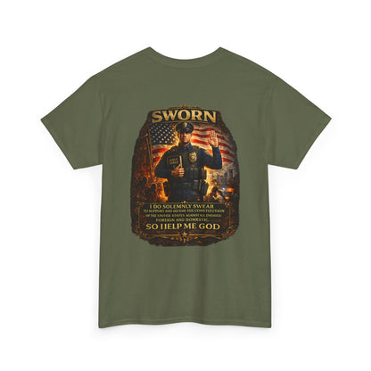 Law Enforcement Oath T-Shirt — Sworn Police Tribute Tee