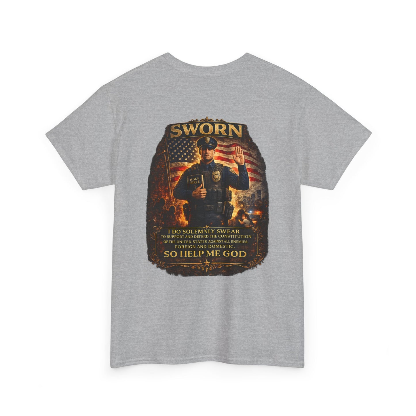 Law Enforcement Oath T-Shirt — Sworn Police Tribute Tee