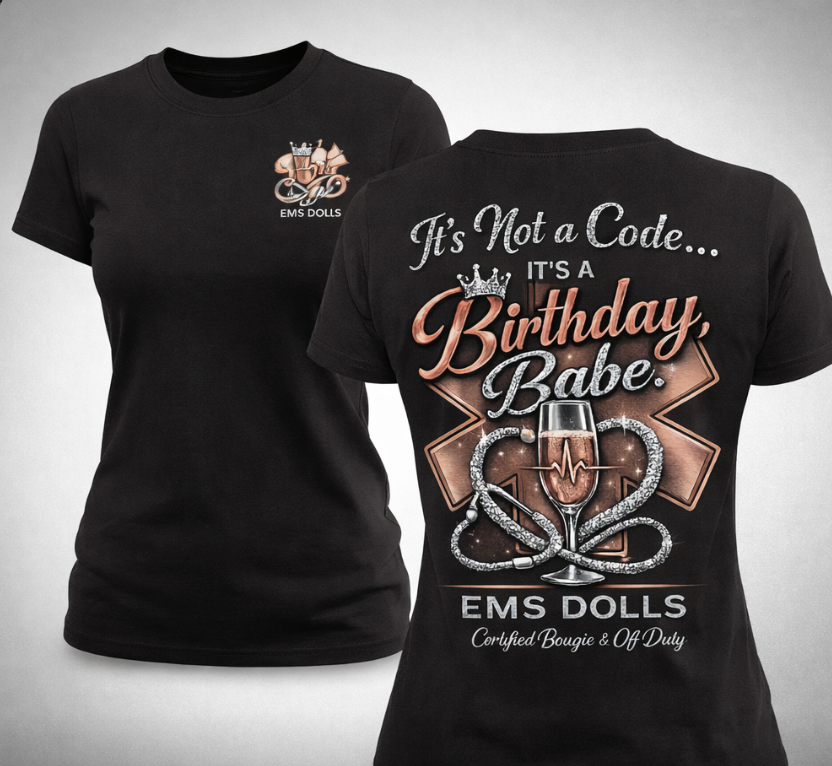 Bougie EMS Lady Birthday Tee — EMS Women First Responder Birthday Shirt