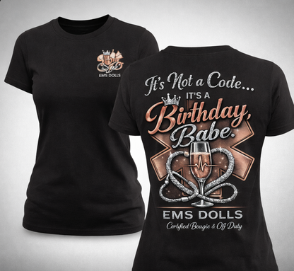 Bougie EMS Lady Birthday Tee — EMS Women First Responder Birthday Shirt