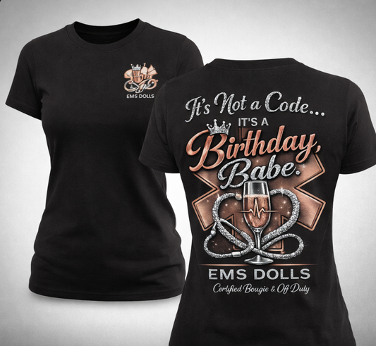 Bougie EMS Lady Birthday Tee — EMS Women First Responder Birthday Shirt