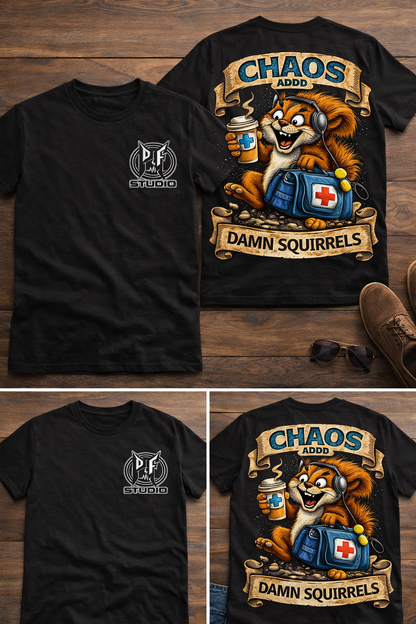 ADHD Chaos Squirrel Paramedic Tee | EMS Chaos EMT Shirt