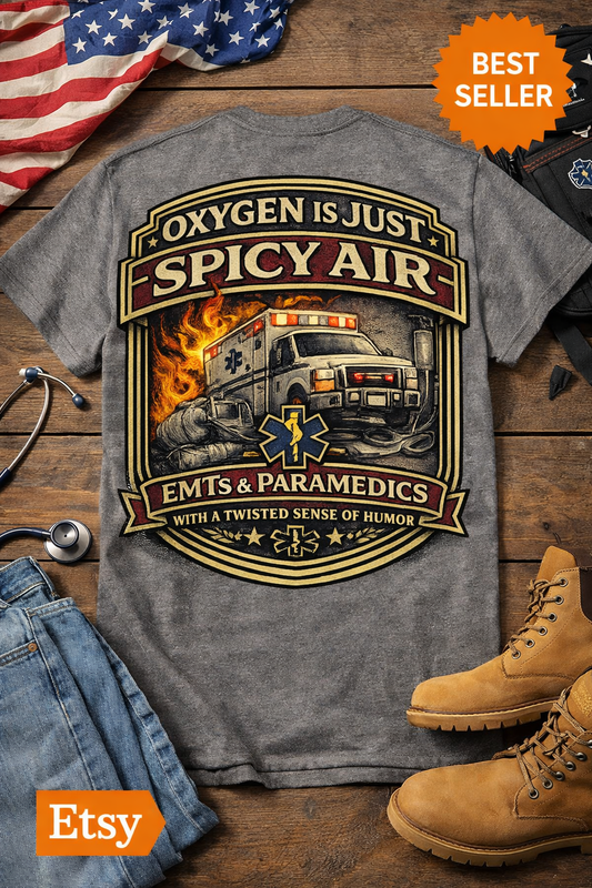 Oxygen Is Just Spicy Air T-Shirt | Paramedic EMT Funny Humor