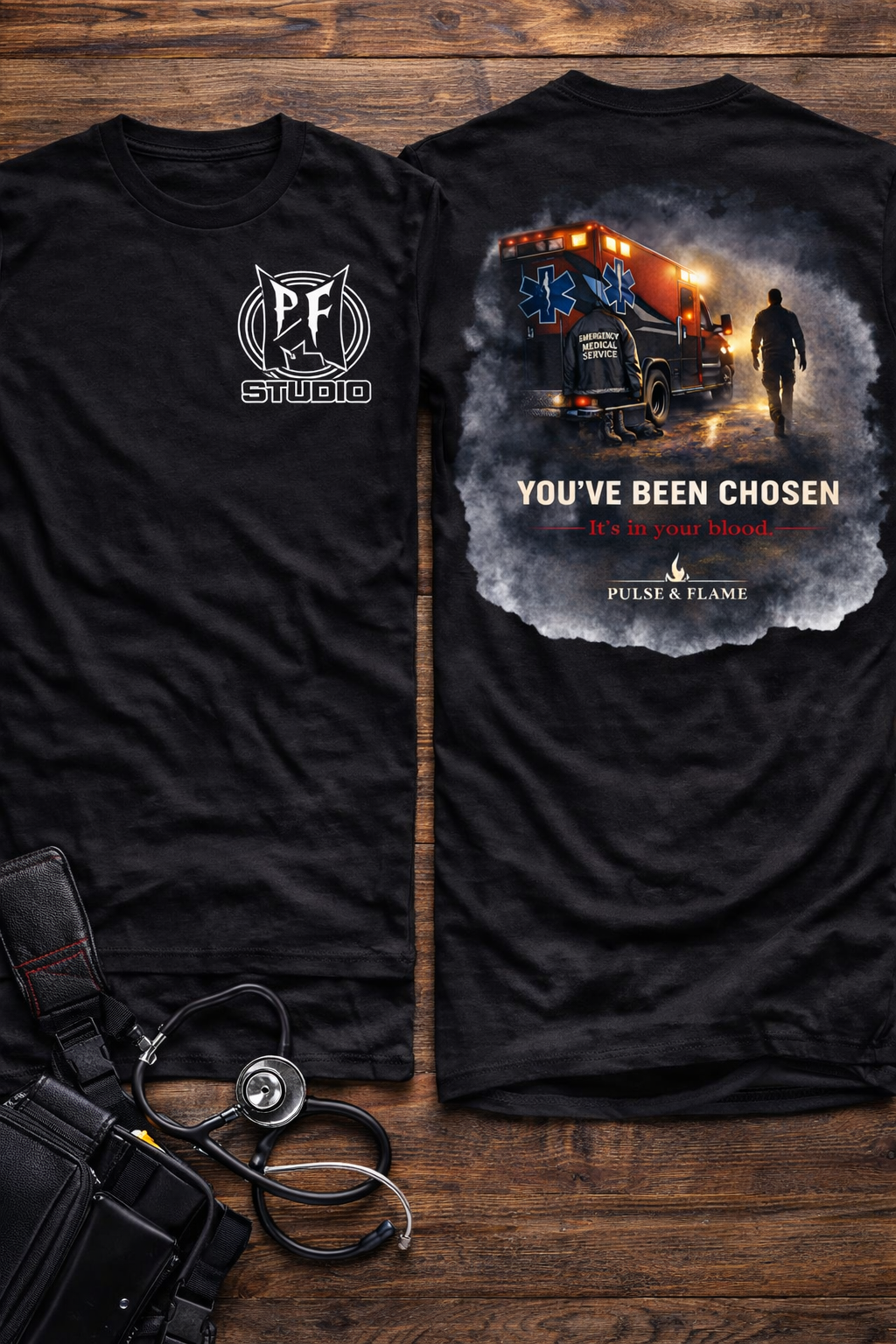 Chosen EMT T-Shirt — "Born for Emergency Medicine, Calm in Chaos" First Responder Gift