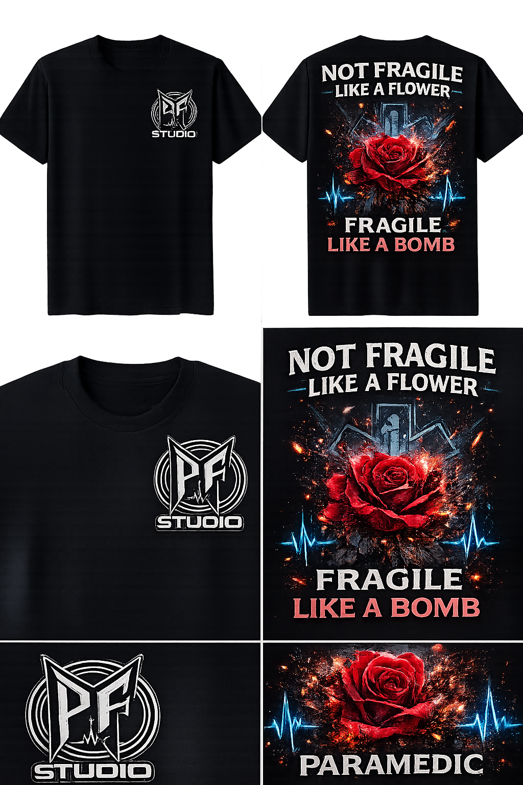 Paramedic EMT Tee — "Fragile Like a Bomb" First Responder Gift