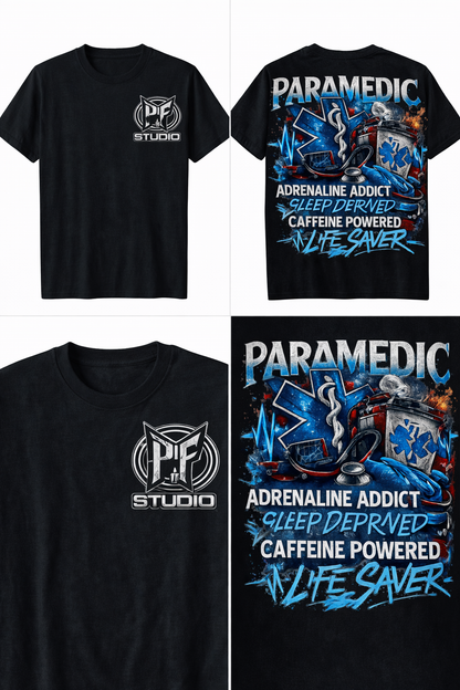 Adrenaline Addict EMT Paramedic Tee | First Responder Typography
