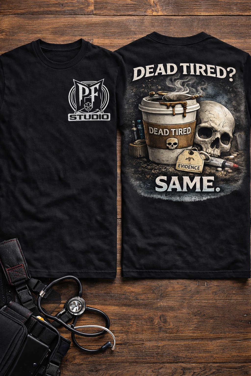 Funny 'Dead Tired' Paramedic T-Shirt — First Responder Gift