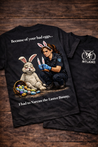 Narcan the Easter Bunny Paramedic T-Shirt — Funny EMT First Responder Gift