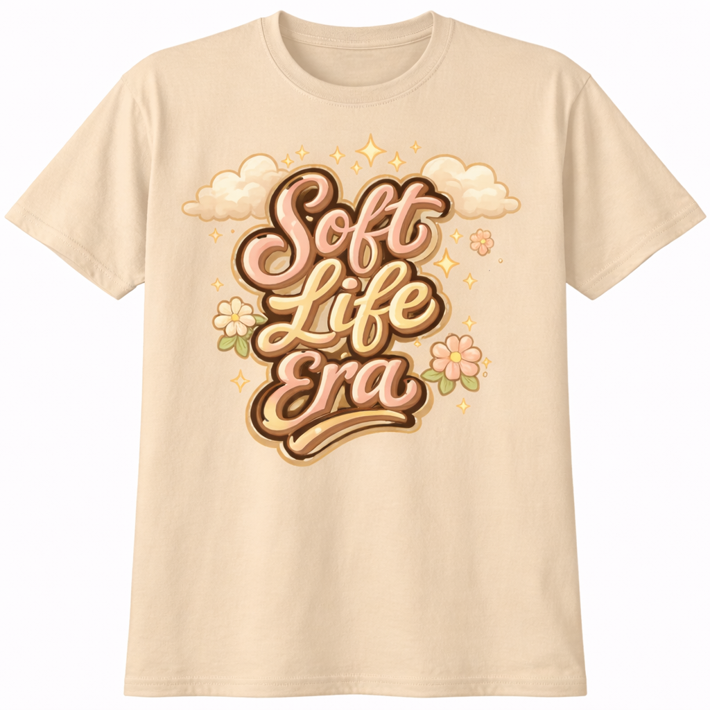 Soft Life Era Graphic Tee | Aesthetic Soft Girl Vintage Self Care Shirt