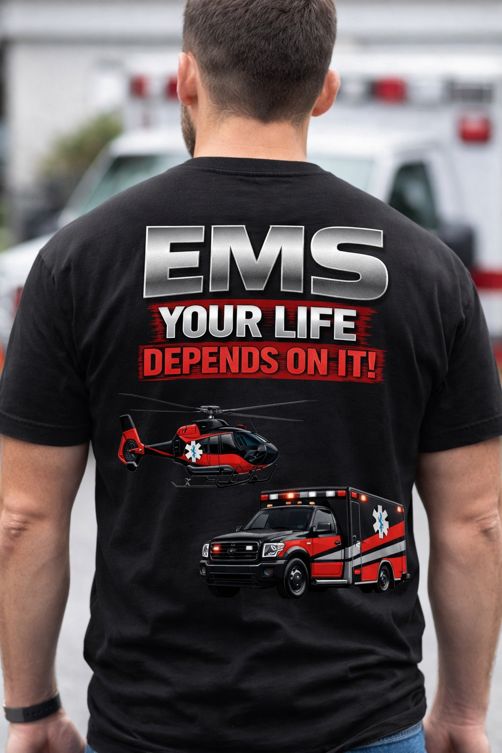 EMS Your Life Depends On It Paramedic Awareness T-Shirt