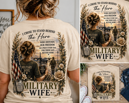 Military Wife Support Tee | Deployment Wife, Proud Military Spouse Shirt