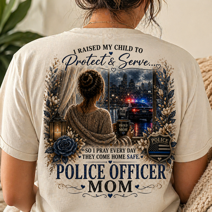 Police Mom T-Shirt — Proud Blue Line Law Enforcement Family Tee