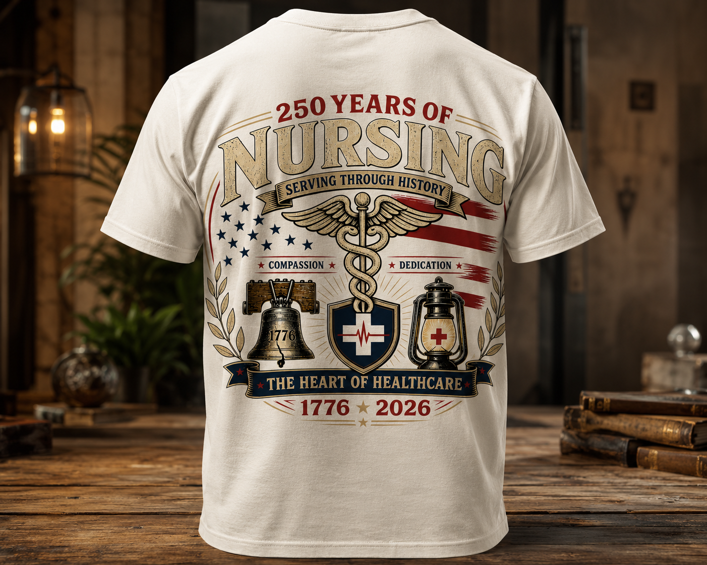 250 Years of Nursing Tee — Patriotic 1776–2026 Nurse Anniversary Shirt