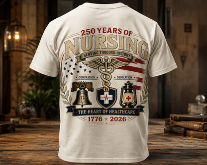 250 Years of Nursing Tee — Patriotic 1776–2026 Nurse Anniversary Shirt