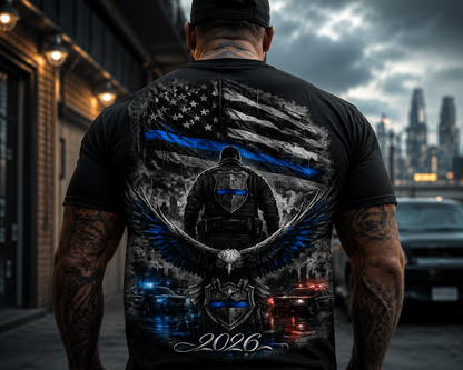 Thin Blue Line Eagle Tee — 2026 Police Support Patriotic Law Enforcement Shirt