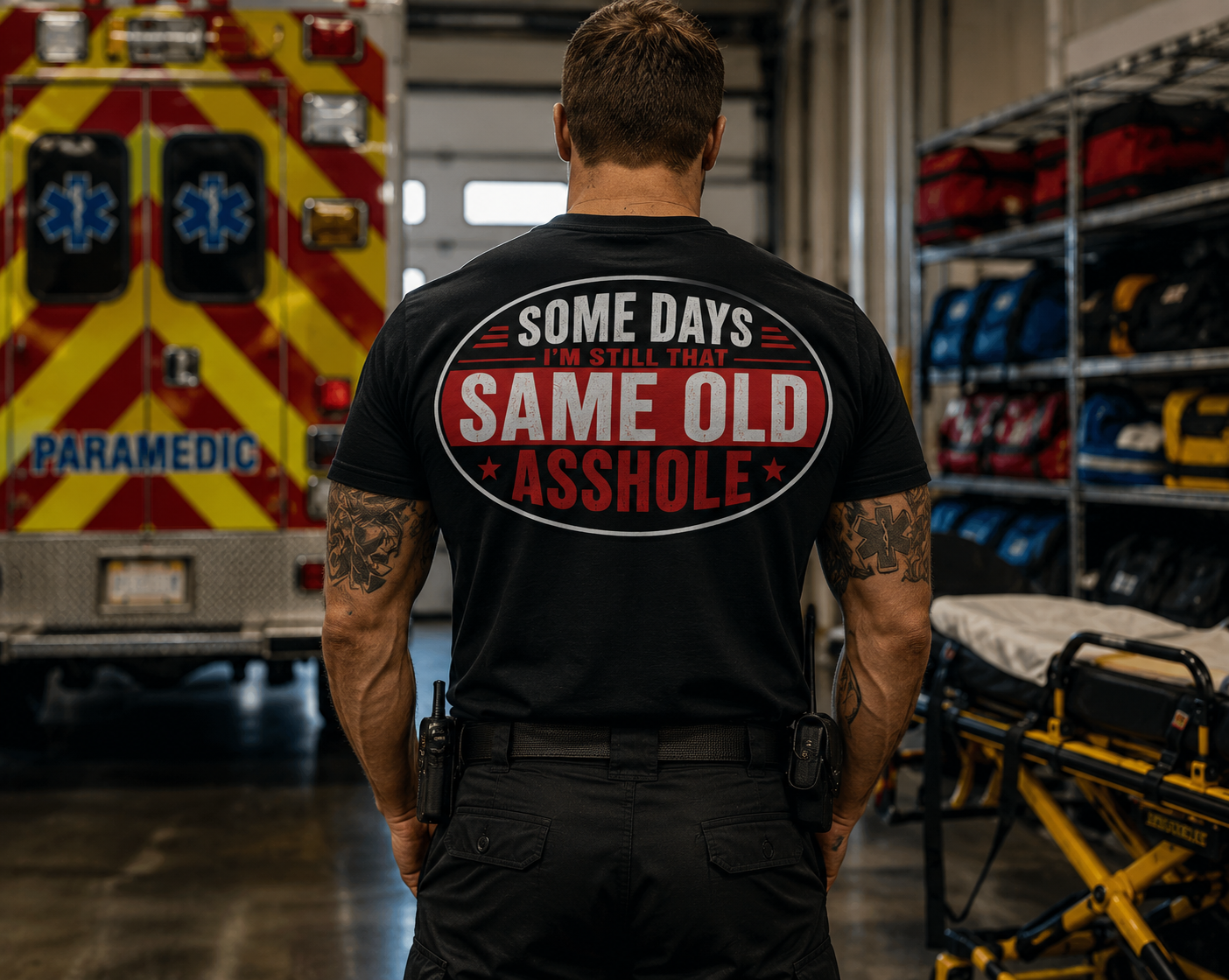 EMS Humor T-Shirt — "Same Ol’ Asshole" Graphic Tee for Paramedics & First Responders