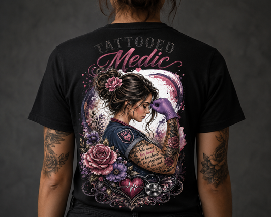 Tattooed Medic T-Shirt — "She Wears Her Heart on Her Sleeve"