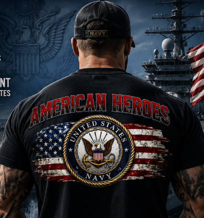 American Heroes US Navy T-Shirt — Patriotic Veteran Gift