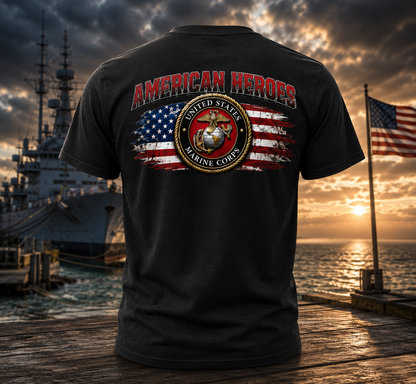 USMC 'American Heroes' Garment-Dyed T-Shirt