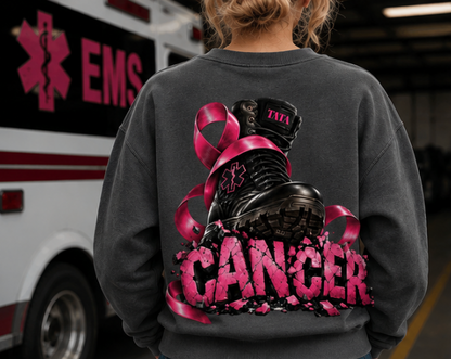 Cancer Awareness Sweatshirt  EMS Edition– Pink Ribbon Fighter Graphic Crewneck