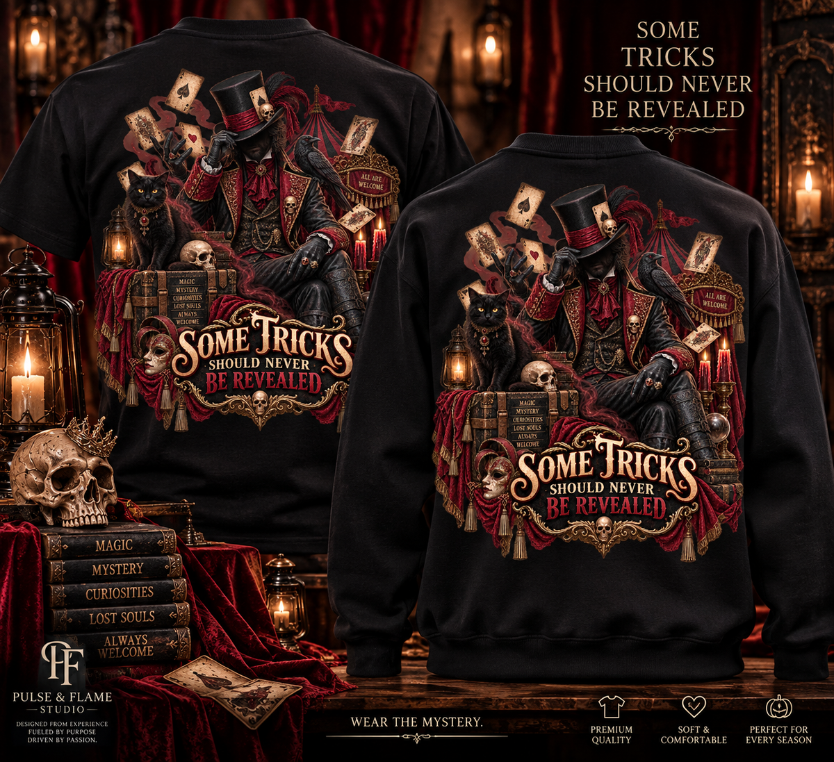 Some Tricks Should Never Be Revealed | Haunted Magician Gothic Circus Shirt