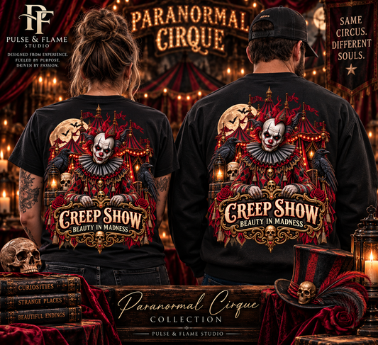 Creep Show: Beauty in Madness | Paranormal Cirque Gothic Halloween Shirt