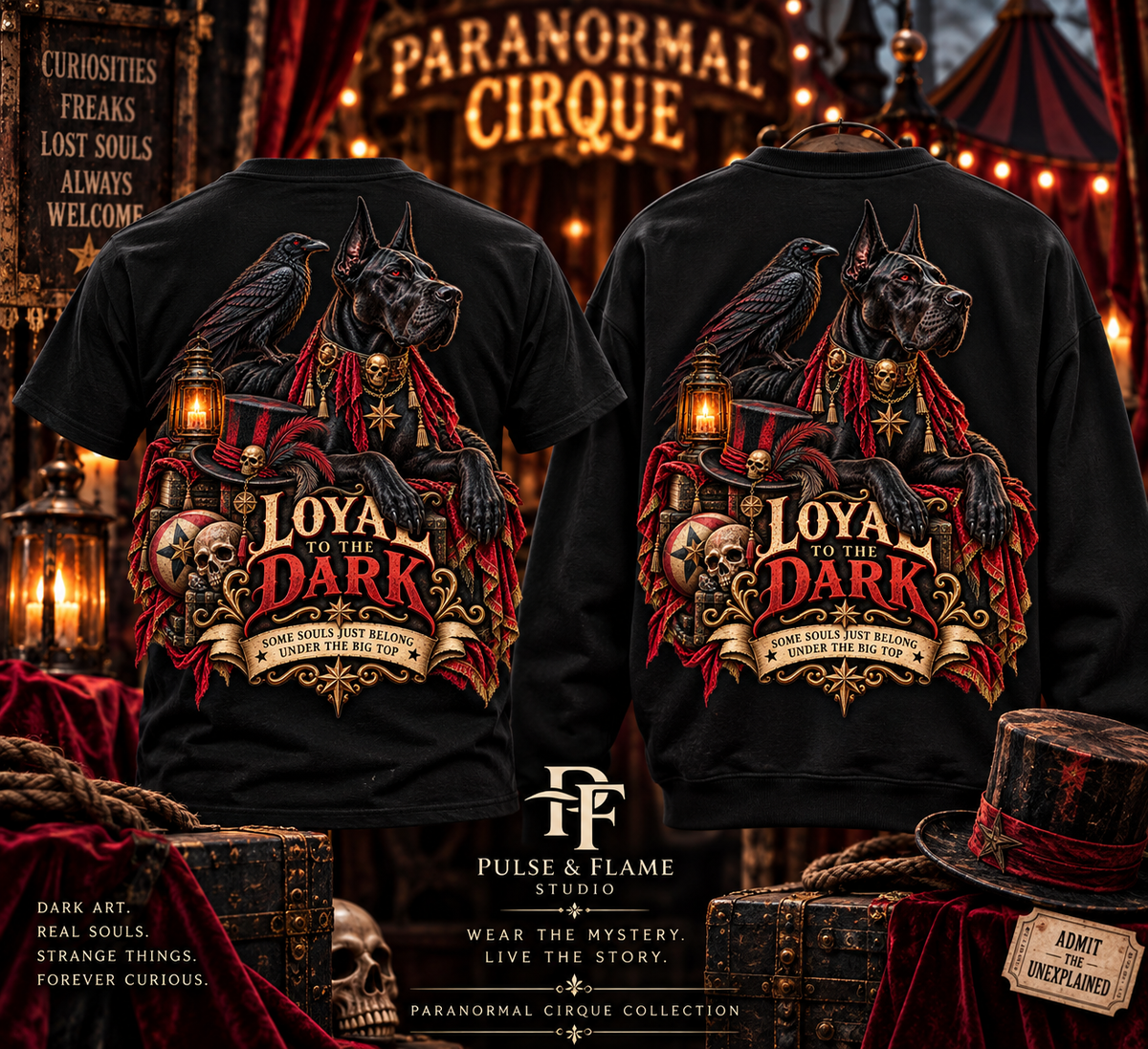 Loyal to the Dark Gothic Circus T-Shirt & Sweatshirt