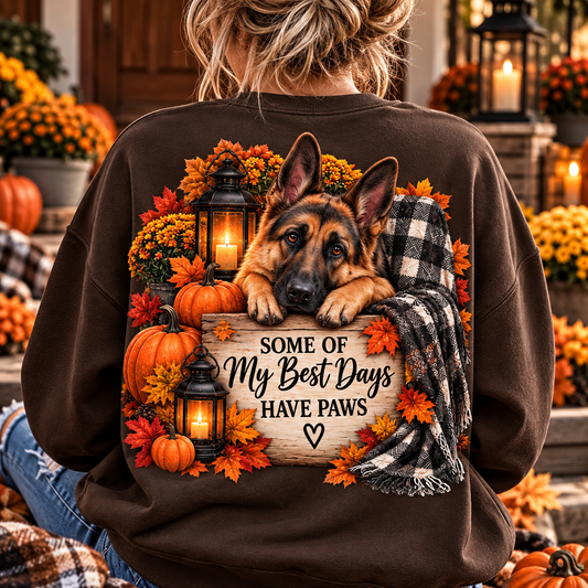 Some of My Best Days Have Paws sweatshirt | German Shepherd, Autumn Pumpkin Plaid