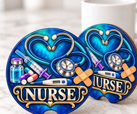 Nurse Car Coaster — Medical Symbols Soapstone Drink Holder