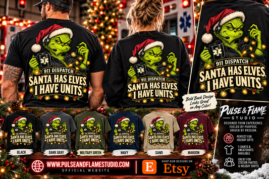 911 Dispatcher Christmas Shirt, Santa Has Elves I Have Units, Funny Dispatch T-Shirt, Emergency Dispatcher Gift, Holiday Sweatshirt