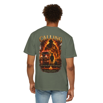 Firefighter Legacy T-Shirt — "He Heard the Call Before He Could Speak" Back Design
